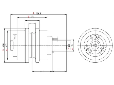 Rodillo superior para bulldozer Komatsu D50