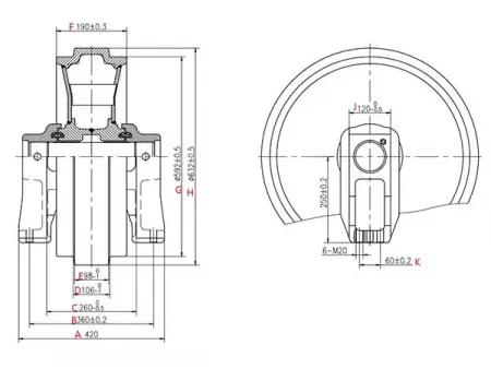 Rueda guía para excavadora Komatsu PC300