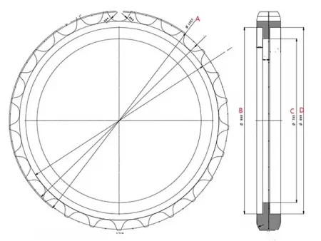 Rueda dentada para excavadora Komatsu PC800