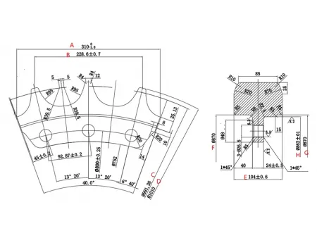 Segmento de rueda dentada para bulldozer Komatsu D155