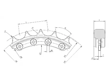 Segmento de rueda dentada para bulldozer Caterpillar D11
