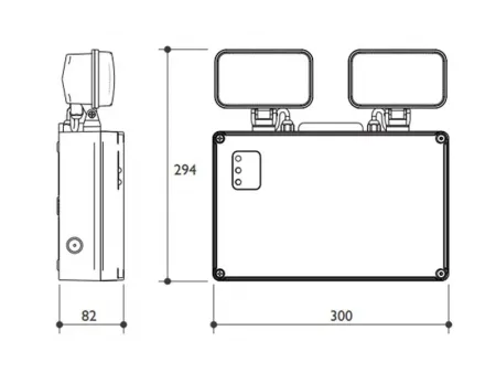 Luz de emergencia LED de doble foco con protección IP65, LE2921