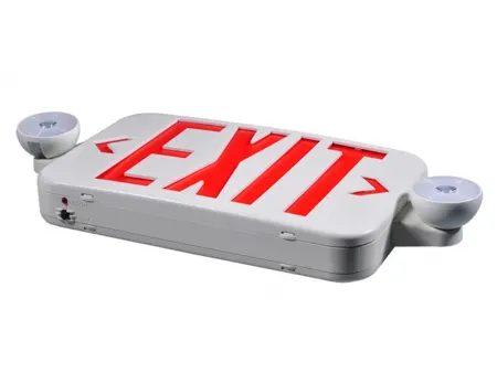 Señal de salida de emergencia LED compacta combinada con luz de emergencia (letras verdes/rojas), JLECE2GW/JLECE2RW