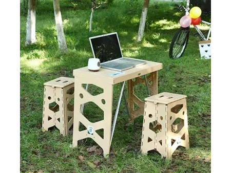 Mesas y bancos plegables de plástico