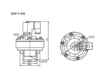 Serie DMF-Y  Válvula solenoide de 2/2 vías con chorro de pulso de aluminio fundido