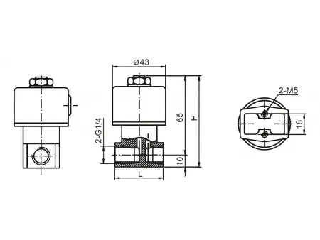 Serie KSD  Válvula solenoide de latón de 3/2 vías