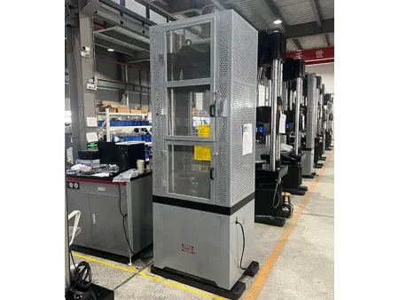 Máquina de ensayo universal servohidráulico, doble espacio, agarre de cuña