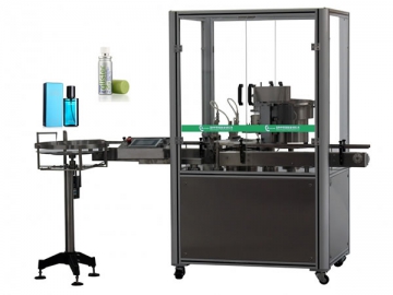 Máquina llenadora y engastadora de frascos de perfume